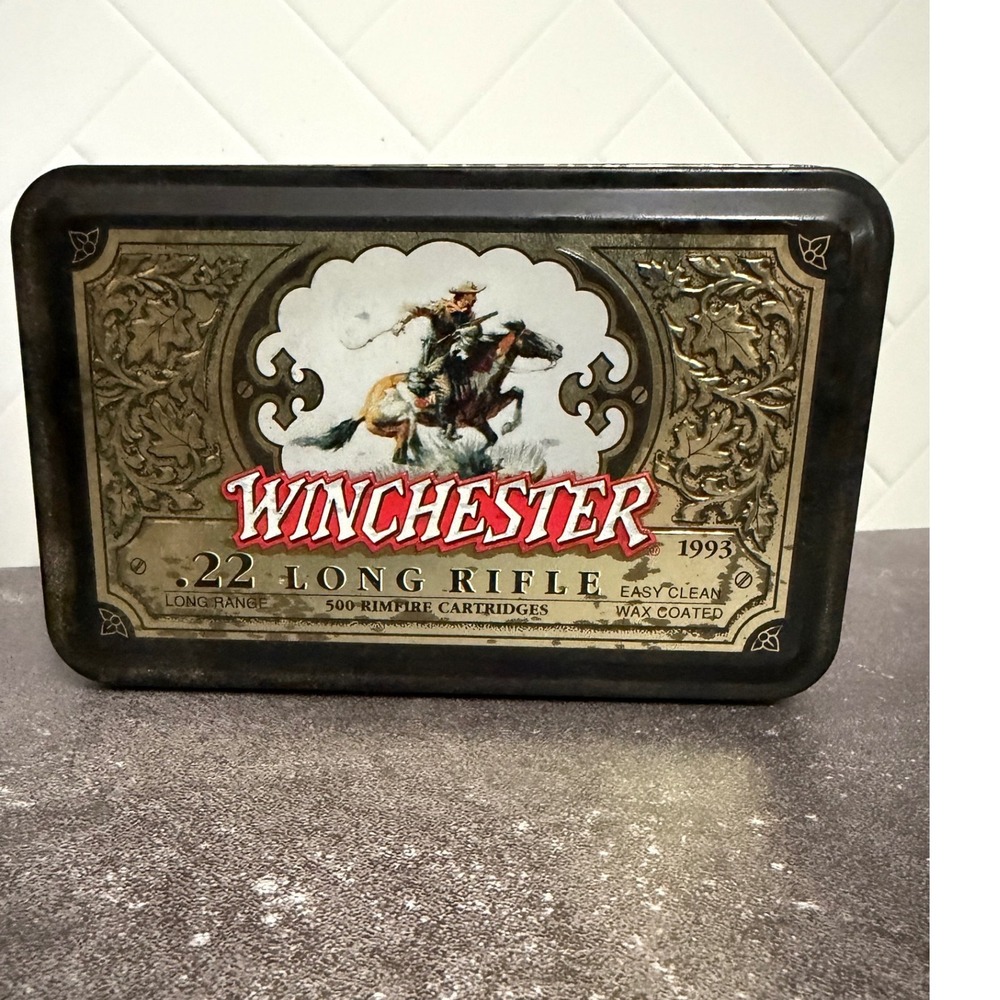 Winchester 1993 Limited Edition .22 Long Rifle 500 empty  Tin Box